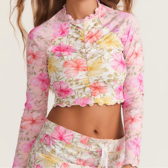 NWT LoveShackFancy x Hurley swimsuit long sleeve shirt - Picture 1 of 4